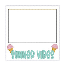 Load image into Gallery viewer, Summer Vibes Frame machine embroidery design DIGITAL DOWNLOAD