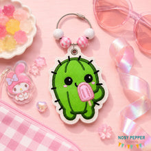 Load image into Gallery viewer, Summer Cactus applique bag tag/ornament/bookmark machine embroidery design DIGITAL DOWNLOAD
