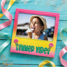 Load image into Gallery viewer, Summer Vibes Frame machine embroidery design DIGITAL DOWNLOAD