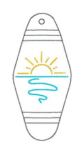 Load image into Gallery viewer, Retro Neon Motel fob set (3 designs included) machine embroidery design DIGITAL DOWNLOAD