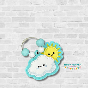 Sun Cloud applique bookmark/ornament/bag tag machine embroidery design DIGITAL DOWNLOAD