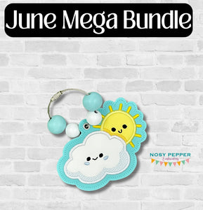 Sun Cloud applique bookmark/ornament/bag tag machine embroidery design DIGITAL DOWNLOAD