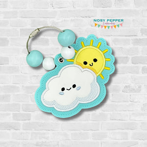 Sun Cloud applique bookmark/ornament/bag tag machine embroidery design DIGITAL DOWNLOAD