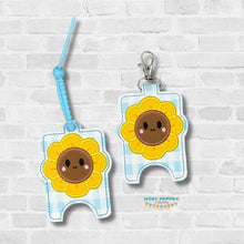 Load image into Gallery viewer, Sunflower Appliqué Sanitizer Case (2 sizes available) machine embroidery design DIGITAL DOWNLOAD