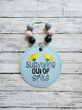 Load image into Gallery viewer, Surviving Out Of Spite bag tag/ornament/bookmark machine embroidery design DIGITAL DOWNLOAD