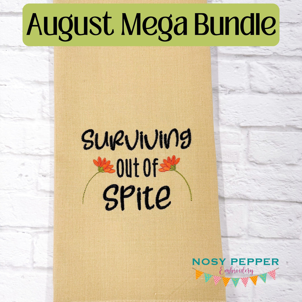 Surviving Out Of Spite AUGUST 24 MYSTERY BUNDLE machine embroidery design (5 sizes included) DIGITAL DOWNLOAD