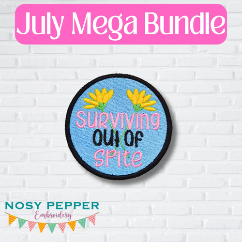 Surviving Out Of Spite patch (2 sizes included) machine embroidery design DIGITAL DOWNLOAD