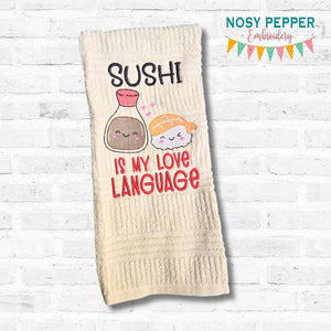 Sushi sketchy machine embroidery design (4 sizes included) DIGITAL DOWNLOAD