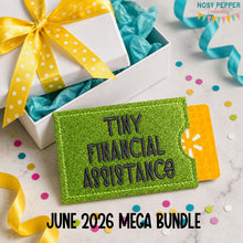 Load image into Gallery viewer, Tiny Financial Card Case June '26 Mega Bundle machine embroidery design DIGITAL DOWNLOAD