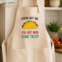 Load image into Gallery viewer, Sad Tacos applique machine embroidery design (4 sizes included) DIGITAL DOWNLOAD