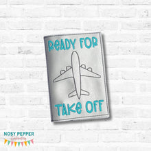 Load image into Gallery viewer, Take Off passport cover machine embroidery design DIGITAL DOWNLOAD