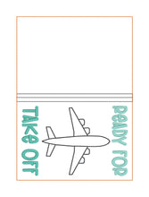 Load image into Gallery viewer, Take Off passport cover machine embroidery design DIGITAL DOWNLOAD