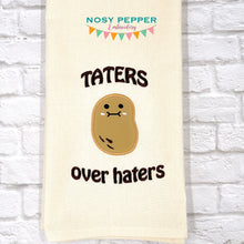 Load image into Gallery viewer, Taters Over Haters applique machine embroidery design (4 sizes included) DIGITAL DOWNLOAD