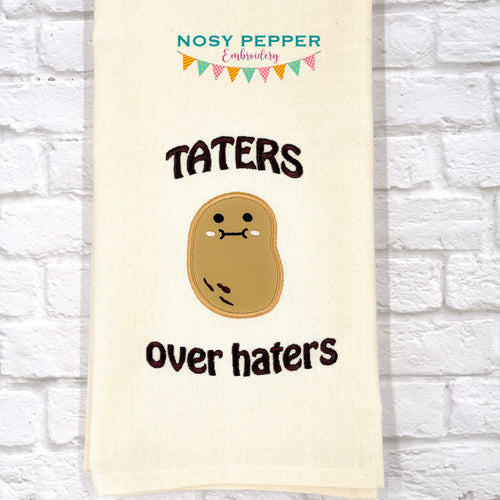 Taters Over Haters applique machine embroidery design (4 sizes included) DIGITAL DOWNLOAD