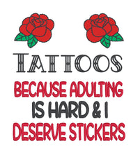 Load image into Gallery viewer, Tattoos Stickers machine embroidery design (4 sizes included) DIGITAL DOWNLOAD