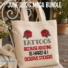 Load image into Gallery viewer, Tattoos Stickers machine embroidery design (4 sizes included) DIGITAL DOWNLOAD