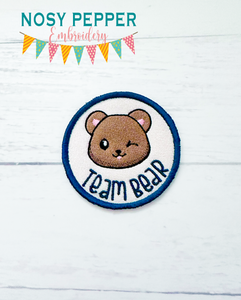 Team Bear patch (2 sizes included) machine embroidery design DIGITAL DOWNLOAD