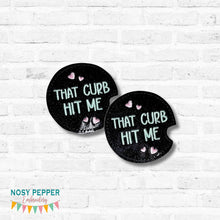 Load image into Gallery viewer, That Curb Car coaster (2 sizes included) —FEB 26 MB—machine embroidery design DIGITAL DOWNLOAD