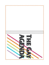 Load image into Gallery viewer, The Gay Agenda passport cover machine embroidery design DIGITAL DOWNLOAD