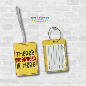 Underwear luggage tag set machine embroidery design DIGITAL DOWNLOAD