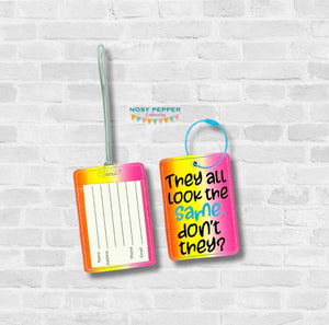 They All Look luggage tag set AUGUST MYSTERY BUNDLE machine embroidery design DIGITAL DOWNLOAD