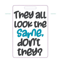 Load image into Gallery viewer, They All Look luggage tag set AUGUST MYSTERY BUNDLE machine embroidery design DIGITAL DOWNLOAD