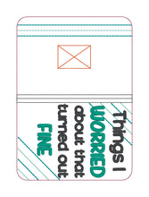 Load image into Gallery viewer, Things I Worried notebook cover 2 sizes available machine embroidery design DIGITAL DOWNLOAD