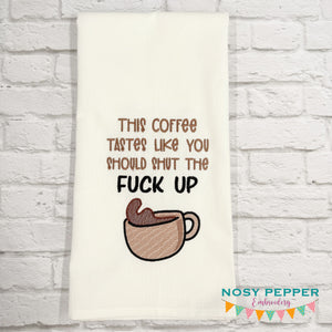 This Coffee machine embroidery design (4 sizes included) DIGITAL DOWNLOAD