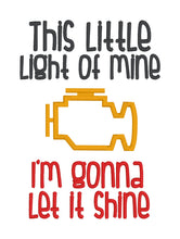 Load image into Gallery viewer, This Little Light machine embroidery design (4 sizes included) DIGITAL DOWNLOAD