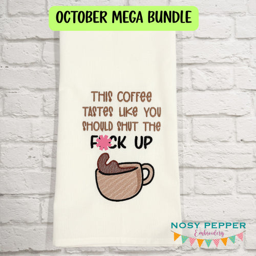 This Coffee machine embroidery design (4 sizes included) DIGITAL DOWNLOAD