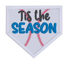 Load image into Gallery viewer, Tis The Season Baseball patch (2 sizes included) machine embroidery design DIGITAL DOWNLOAD