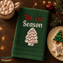 Load image into Gallery viewer, Tis the season applique machine embroidery design (4 sizes included) DIGITAL DOWNLOAD