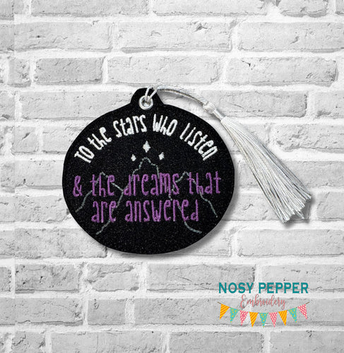 To The Stars bookmark/ornament/bag tag machine embroidery design DIGITAL DOWNLOAD