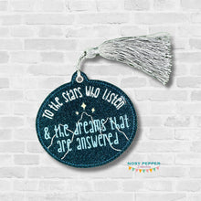 Load image into Gallery viewer, To The Stars bookmark/ornament/bag tag machine embroidery design DIGITAL DOWNLOAD