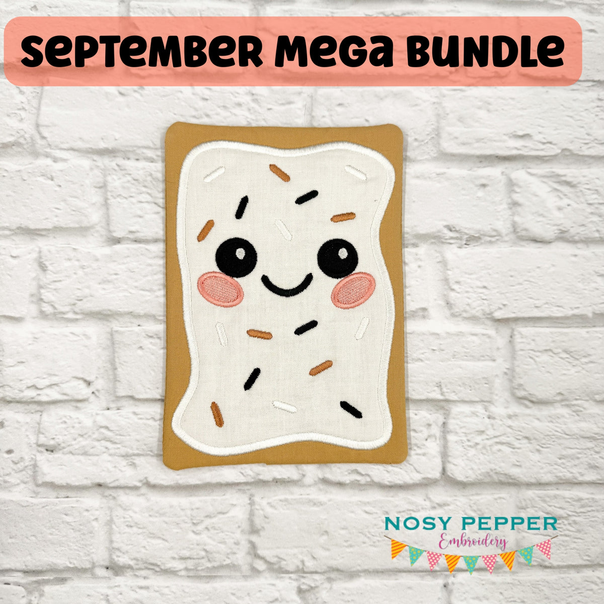 Toaster Tart applique mug rug --SEPT MB-- machine embroidery design (4 ...
