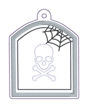 Load image into Gallery viewer, Tombstone applique shaker bag tag machine embroidery design DIGITAL DOWNLOAD