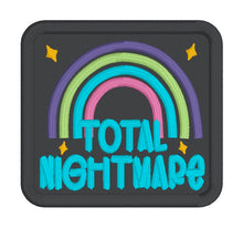 Load image into Gallery viewer, Total Nightmare patch (2 sizes included) machine embroidery design DIGITAL DOWNLOAD