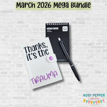 Load image into Gallery viewer, Trauma top load notebook cover machine embroidery design DIGITAL DOWNLOAD