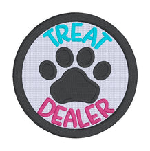 Load image into Gallery viewer, Treat Dealer patch (2 sizes included) machine embroidery design DIGITAL DOWNLOAD
