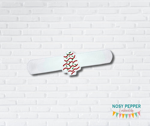 Tree Cake slap bracelet machine embroidery file (single and multi files included) 6x10 hoop DIGITAL DOWNLOAD