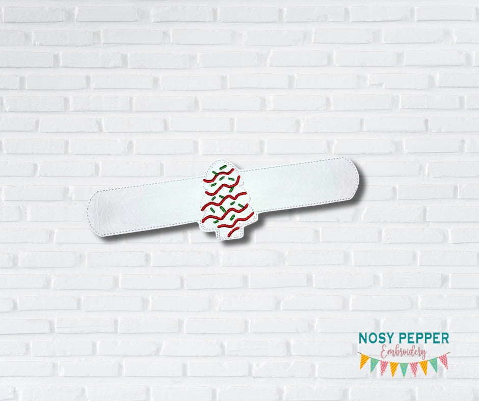 Tree Cake slap bracelet machine embroidery file (single and multi files included) 6x10 hoop DIGITAL DOWNLOAD