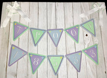 Load image into Gallery viewer, Triangle Applique Bunting version 2 machine embroidery design DIGITAL DOWNLOAD