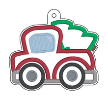 Load image into Gallery viewer, Truck Tree applique ornament --2026 Holiday Bundle-- machine embroidery design DIGITAL DOWNLOAD