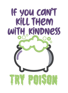 Try Poison appliqué machine embroidery design (4 sizes included) DIGITAL DOWNLOAD