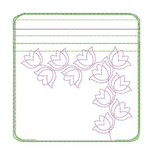 Load image into Gallery viewer, Tulip Line Art ITH Bag (5 sizes available) machine embroidery design DIGITAL DOWNLOAD