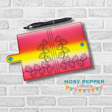 Load image into Gallery viewer, Tulip Line Art top load notebook cover machine embroidery design DIGITAL DOWNLOAD