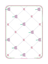Load image into Gallery viewer, Tulip Quilted Mug Rug Embroidery Design – 4 Sizes – Envelope &amp; Turned Styles – Digital Download