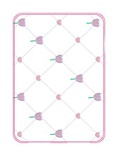 Load image into Gallery viewer, Tulip Quilted Mug Rug Embroidery Design – 4 Sizes – Envelope &amp; Turned Styles – Digital Download