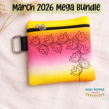 Load image into Gallery viewer, Tulip Line Art ITH Bag (5 sizes available) machine embroidery design DIGITAL DOWNLOAD