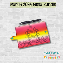 Load image into Gallery viewer, Tulip Line Art top load notebook cover machine embroidery design DIGITAL DOWNLOAD